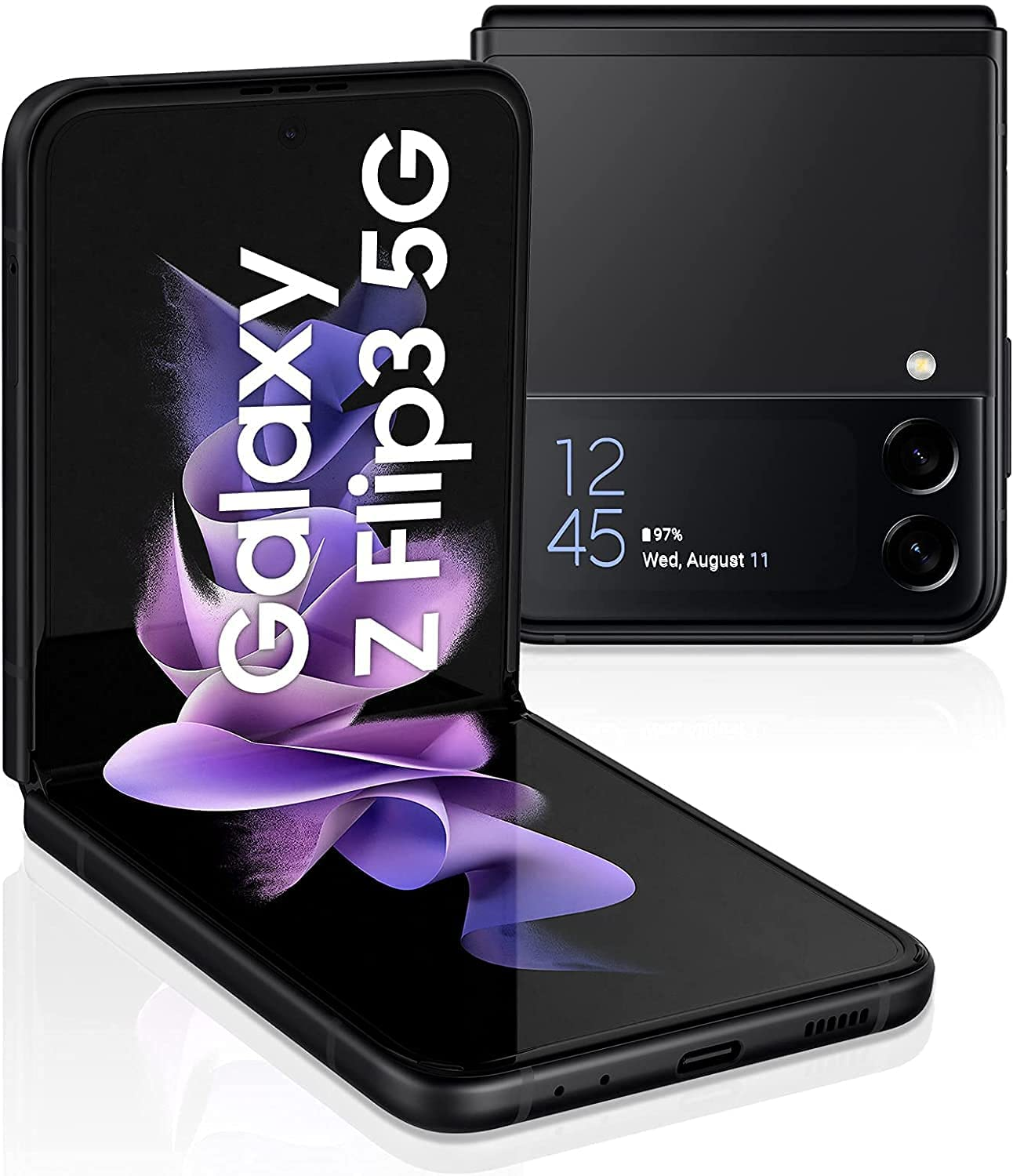 Samsung Samsung Folding Phone Galaxy Z Flip3 5G (17.03 cm), No Contract Foldable Phone, 1.9" Large Front Screen, 128GB RAM, 8GB RAM, Black